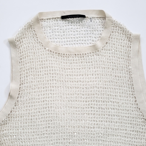 ELIE TAHARI Collection Sleeveless Beaded Silk Top - Picture 4 of 11